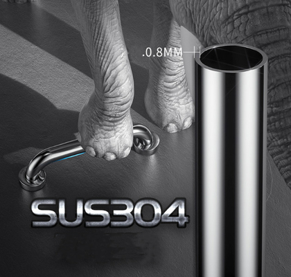 25X300mm Chrome Superficie de acabado de baño Toilet Support Grab Bar para la seguridad de los ancianos