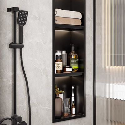 Estante de ducha de acero inoxidable con acabado de superficie cepillado para un hermoso diseño de baño ODM