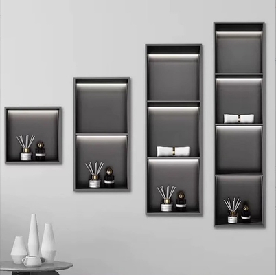 Moderno estilo de diseño 12&quot; estanterías de ducha encasilladas con acabado dorado y luz LED