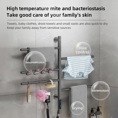 Baño único negro con toallas calientes con calefacción con toallas eléctricas estilo moda Amor