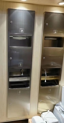Nicho de acero inoxidable para bañera de baldosas cuadradas Luz incorporada y portapapeles higiénicos
