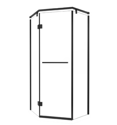 Estante de esquina de cristal de borde de biselado elegante para el baño Sala de ducha en electroplata