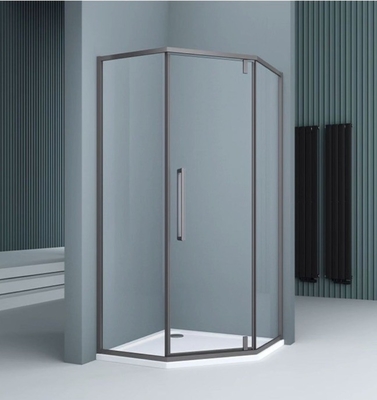 Estante de esquina de cristal de borde de biselado elegante para el baño Sala de ducha en electroplata