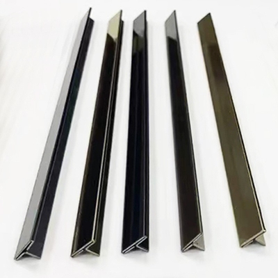 201 304 PVD Perfil T Espejo Oro Metal pulido Decorativo Acero inoxidable T en forma de baldosas Trim Strip para muebles de pared