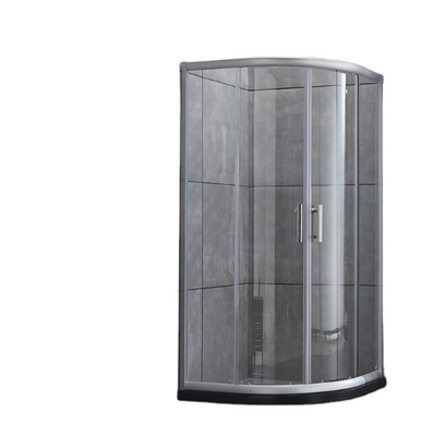 Puertas corredizas de la ducha Puertas de la sala de baño hechas a medida Revestimiento negro mate medio redondo