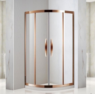 Puertas corredizas de la ducha Puertas de la sala de baño hechas a medida Revestimiento negro mate medio redondo