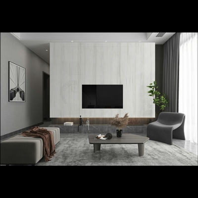 Vista de madera porcelana terminada placa de piedra sinterizada 1200 * 2400 para el suelo y los azulejos de la pared