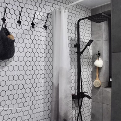 Estilo de diseño moderno Cerámica de suelo hexagonal de color blanco puro con mosaico de vidrio de panal de miel