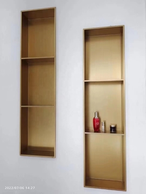 Nicho de la pared de la ducha en el baño de acero inoxidable 304 para inserción de azulejos de porcelana de oro