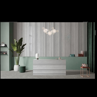 Vista de madera porcelana terminada placa de piedra sinterizada 1200 * 2400 para el suelo y los azulejos de la pared