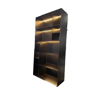 Modelo de gabinete de estante de vino de madera para el hotel en casa en color rojo y negro / dorado personalizado