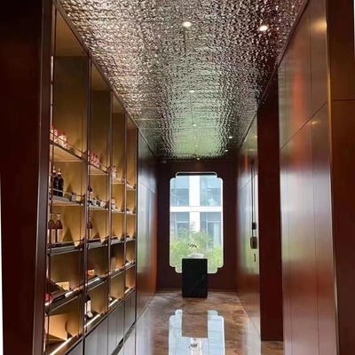 Modelo de gabinete de estante de vino de madera para el hotel en casa en color rojo y negro / dorado personalizado
