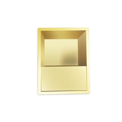 Nicho de ducha de baño de diseño moderno con acabado de superficie cepillada y luz LED
