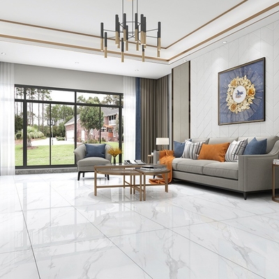 Absorción de agua 0,5% 60x60cm Dorado Calacatta Porcelana Vidriado azulejos de pared blancos