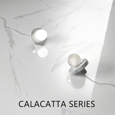 Absorción de agua 0,5% 60x60cm Dorado Calacatta Porcelana Vidriado azulejos de pared blancos