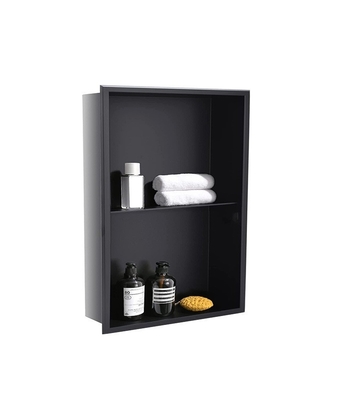Nicho de la pared del baño de acero inoxidable 304 impermeable Estante de ducha único para caja negra