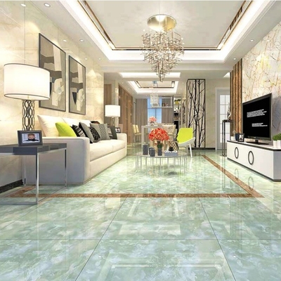 60x60 azulejos de suelo cerámicos vidriados en mármol verde claro brillante para imitar la textura de la piedra
