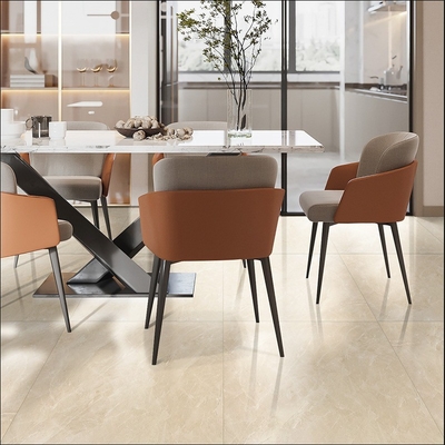 Accesible acabado brillante 600 * 600mm azulejos de suelo de porcelana para la sala de estar textura de piedra