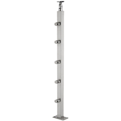 304 Villa de acero inoxidable piso de columna montada escalera de puente con manivela de vidrio