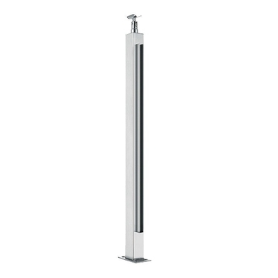 304 Villa de acero inoxidable piso de columna montada escalera de puente con manivela de vidrio