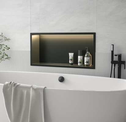 Nicho de ducha de acero inoxidable impermeable con estilo de diseño moderno ligero 12 x 36 Comentarios