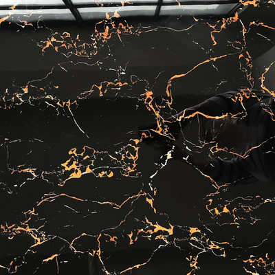 Chic Negro y oro de mármol piso de baño azulejos de cerámica para el piso de la pared de la falda azulejos de espejo de Pakistán