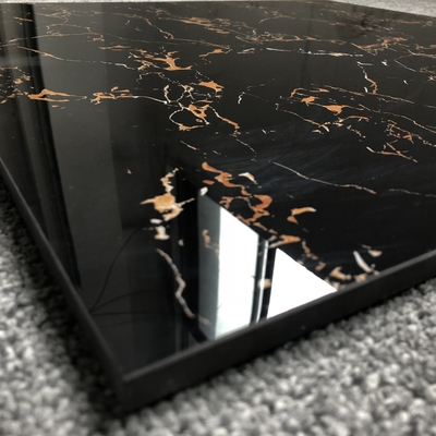 Chic Negro y oro de mármol piso de baño azulejos de cerámica para el piso de la pared de la falda azulejos de espejo de Pakistán