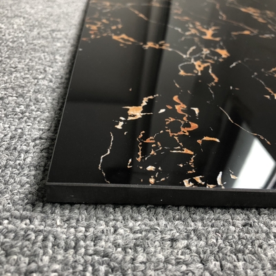 Chic Negro y oro de mármol piso de baño azulejos de cerámica para el piso de la pared de la falda azulejos de espejo de Pakistán