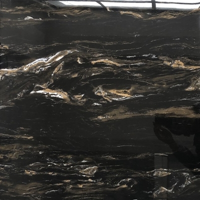 Tejas de cerámica de mármol de oro negro brillante de 24x24 cuadrados para necesidades de brillo al aire libre e interior