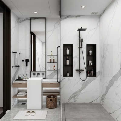 Nicho de baño del hotel de Australia Estilo de diseño moderno para el depósito de cepillo de inodoro y ducha