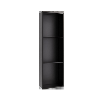 Estilo de diseño moderno negro bañera de nicho de la pared de la ducha con adornos de cromo