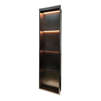Nicho de ducha de baño en Lowes Tamaño personalizado 9 pulgadas Accesorios negros Nicho de pared