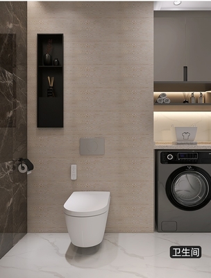 Baño de ducha a prueba de agua con luz LED Estante doble Diseño moderno 12x20 Negro