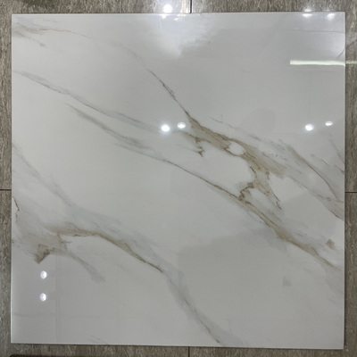 Porcelanato de cuerpo completo resistente a los ácidos, con azulejos de 60x60 pulidos con mármol de Calacatta dorado