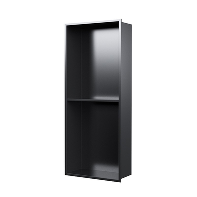 Lowes tamaño personalizado 9 pulgadas Accesorios de ducha Estante Nicho de pared en impermeable Negro Negro