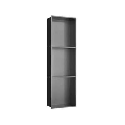 Lowes tamaño personalizado 9 pulgadas Accesorios de ducha Estante Nicho de pared en impermeable Negro Negro