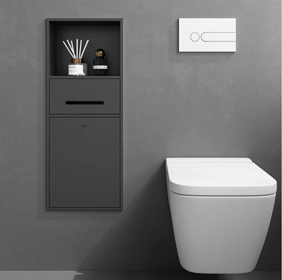 Nicho de baño de superficie de oro cepillado para baño estrecho impermeable y montado con chorro