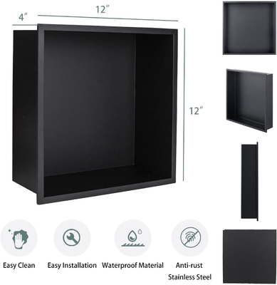Mejore el almacenamiento de su baño con un estante de nicho de acero inoxidable moderno y luz LED