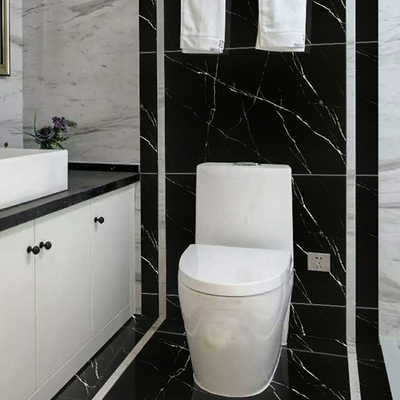 Grado AAA Tejas de porcelana ecológicas Matte negro de mármol Busca el efecto de piedra natural