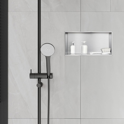 Nicho de ducha de acero inoxidable 12 &quot;x24&quot; y Nicho de pared de doble estante para diseño de hotel moderno