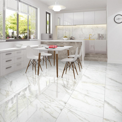 Los azulejos del piso del vestíbulo estilo moderno 600x600 porcelana pulida Calacatta azulejos de mármol