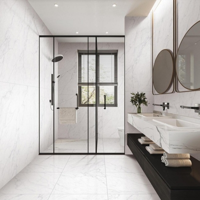 Los azulejos del piso del vestíbulo estilo moderno 600x600 porcelana pulida Calacatta azulejos de mármol