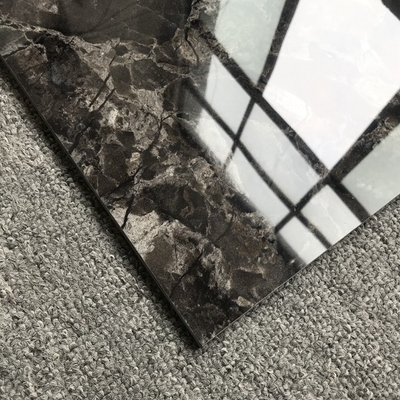 60 x 60 cm Porcelanato Negro y blanco cuadriculado de piedra de mármol azulejos de suelo en acabado mate