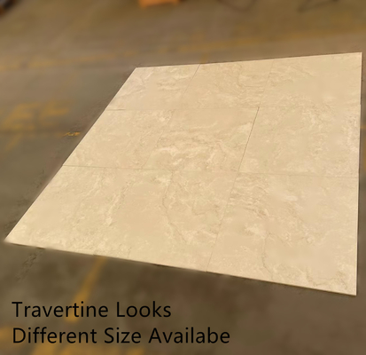Moderno estilo azulejos de porcelana gris claro y travertino blanco aspecto azulejo de pared exterior