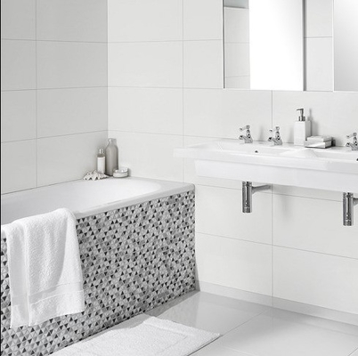 Finalización de acabado 30x60 Baño de cerámica acristalada Tejas de diseño interior blancas 300x600