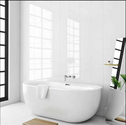 Finalización de acabado 30x60 Baño de cerámica acristalada Tejas de diseño interior blancas 300x600