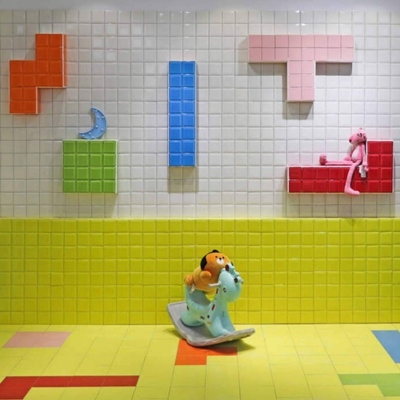 Absorción de agua 0,5% Grado AAA Subway Texturas brillantes mosaico de vidrio para backsplash
