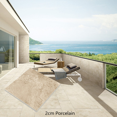 Moderno estilo de porcelana de la piscina de bordes de azulejos con travertino aspecto y 60x60 azulejos de suelo